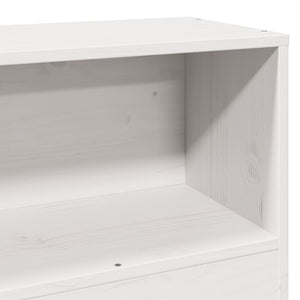 vidaXL Solid Wood Bed with Storage Shelves, without Mattress, White 75x190 cm