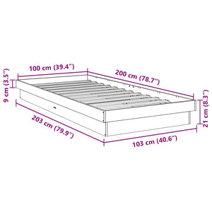 vidaXL Solid Wood Bed Frame without Mattress 100x200 cm Oak Wood