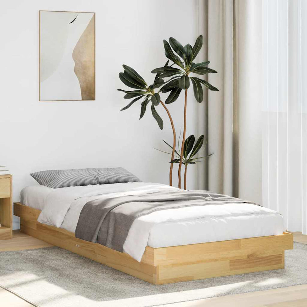 vidaXL Solid Wood Bed Frame without Mattress 100x200 cm Oak Wood