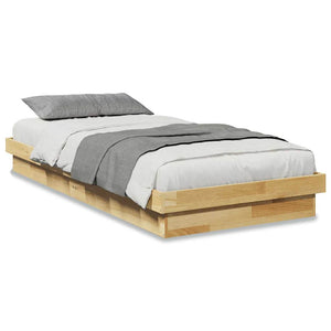 vidaXL Solid Wood Bed Frame without Mattress 75x190 cm Oak Wood