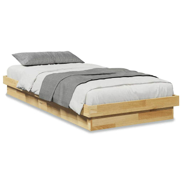 vidaXL Solid Wood Bed Frame without Mattress 75x190 cm Oak Wood