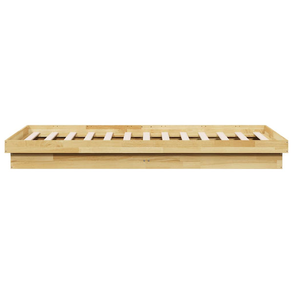 vidaXL Solid Wood Bed Frame without Mattress 75x190 cm Oak Wood
