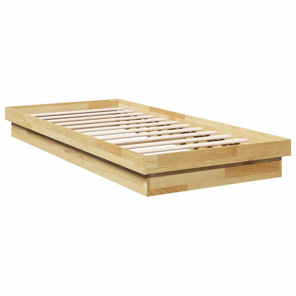 vidaXL Solid Wood Bed Frame without Mattress 75x190 cm Oak Wood