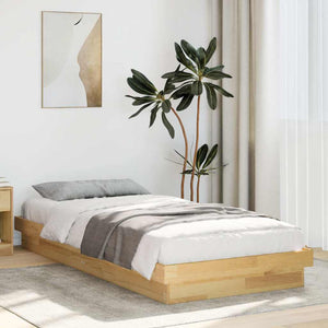 vidaXL Solid Wood Bed Frame without Mattress 75x190 cm Oak Wood