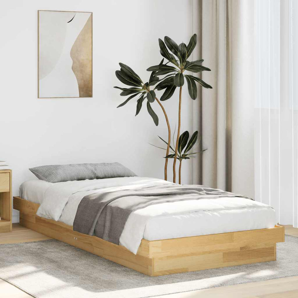 vidaXL Solid Wood Bed Frame without Mattress 80x200 cm Oak Wood