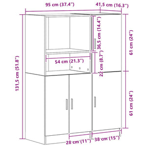 vidaXL 2-Piece Kitchen Cabinet Set Sonoma Oak Engineered Wood