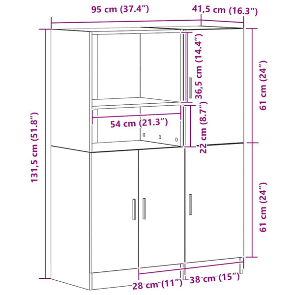 vidaXL 2-Piece Kitchen Cabinet Set Sonoma Oak Engineered Wood