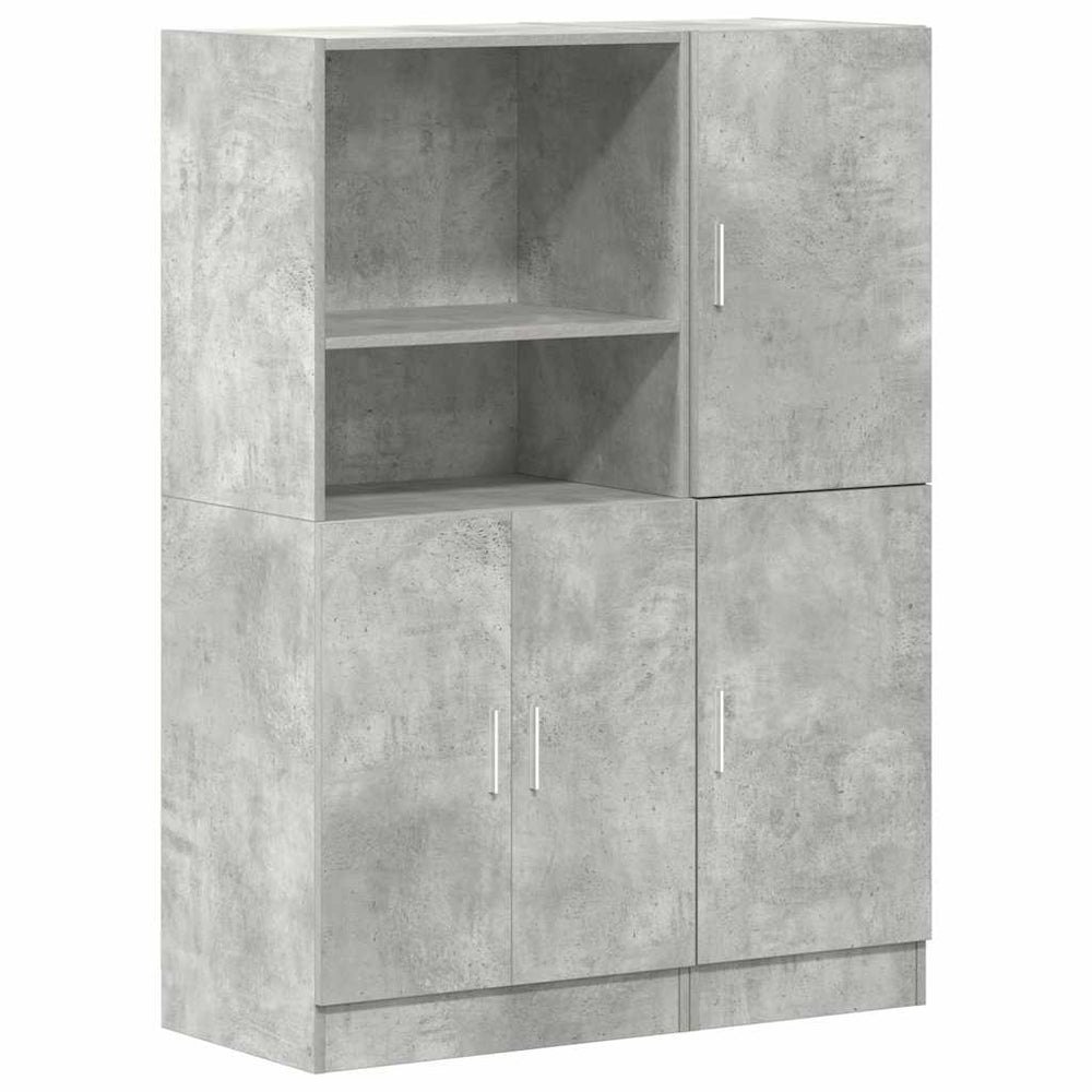 vidaXL 2-Piece Kitchen Cabinet Set Concrete Grey Engineered Wood