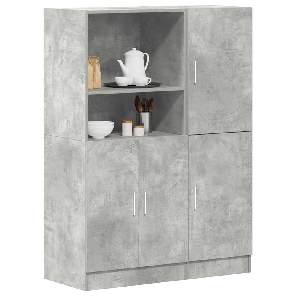 vidaXL 2-Piece Kitchen Cabinet Set Concrete Grey Engineered Wood