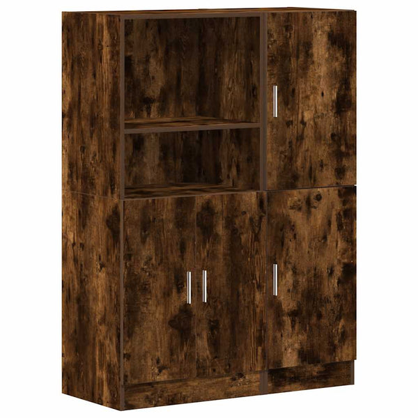 vidaXL 2-Piece Kitchen Cabinet Set Smoked Oak Engineered Wood