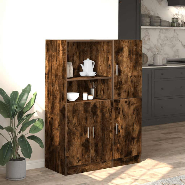 vidaXL 2-Piece Kitchen Cabinet Set Smoked Oak Engineered Wood