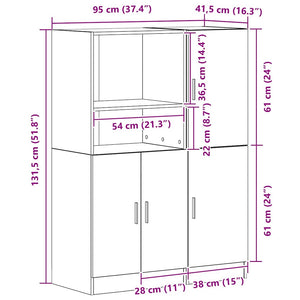 vidaXL 2-Piece Kitchen Cabinet Set Sonoma Oak Engineered Wood