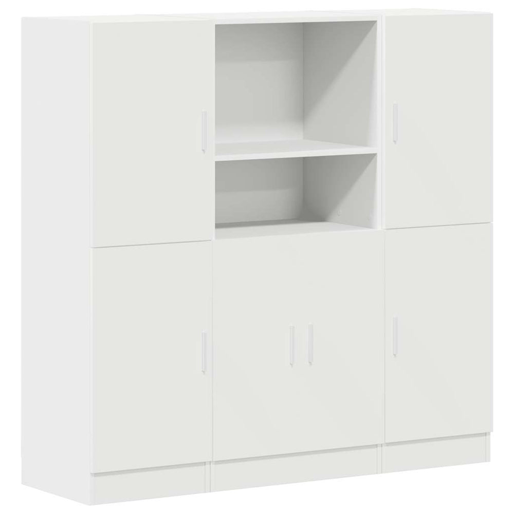 vidaXL 3-Piece Kitchen Cabinet Set White Engineered Wood