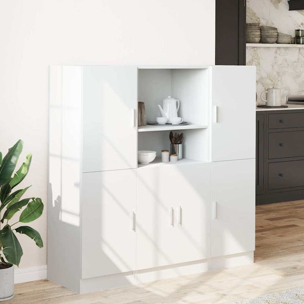 vidaXL 3-Piece Kitchen Cabinet Set White Engineered Wood