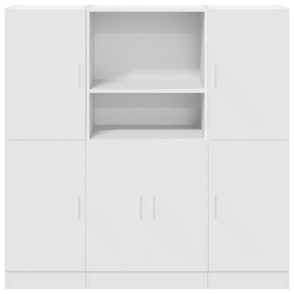 vidaXL 3-Piece Kitchen Cabinet Set White Engineered Wood