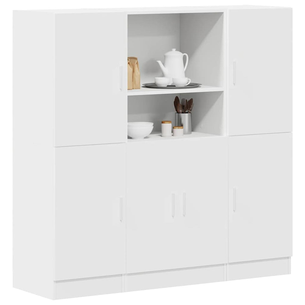 vidaXL 3-Piece Kitchen Cabinet Set White Engineered Wood