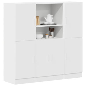 vidaXL 3-Piece Kitchen Cabinet Set White Engineered Wood