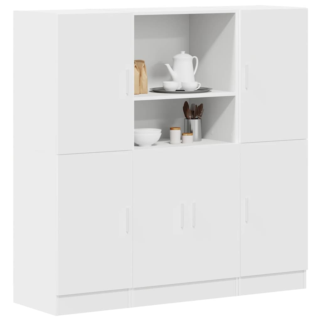 vidaXL 3-Piece Kitchen Cabinet Set White Engineered Wood