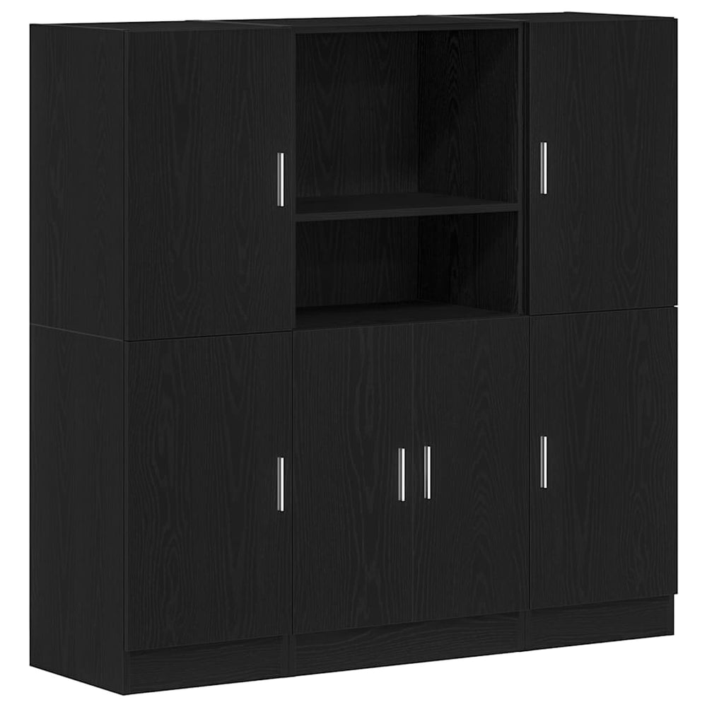 vidaXL 3-Piece Kitchen Cabinet Set Black Engineered Wood
