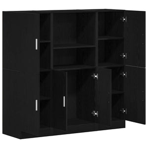 vidaXL 3-Piece Kitchen Cabinet Set Black Engineered Wood