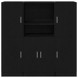 vidaXL 3-Piece Kitchen Cabinet Set Black Engineered Wood