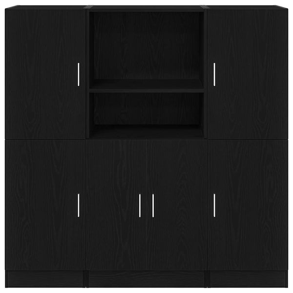 vidaXL 3-Piece Kitchen Cabinet Set Black Engineered Wood