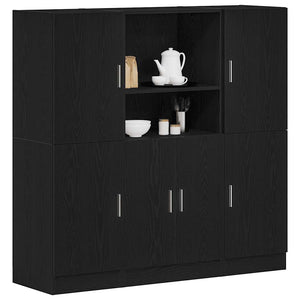 vidaXL 3-Piece Kitchen Cabinet Set Black Engineered Wood