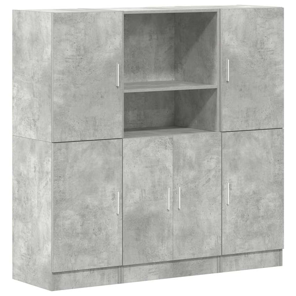vidaXL 3-Piece Kitchen Cabinet Set Concrete Grey Engineered Wood