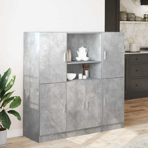 vidaXL 3-Piece Kitchen Cabinet Set Concrete Grey Engineered Wood