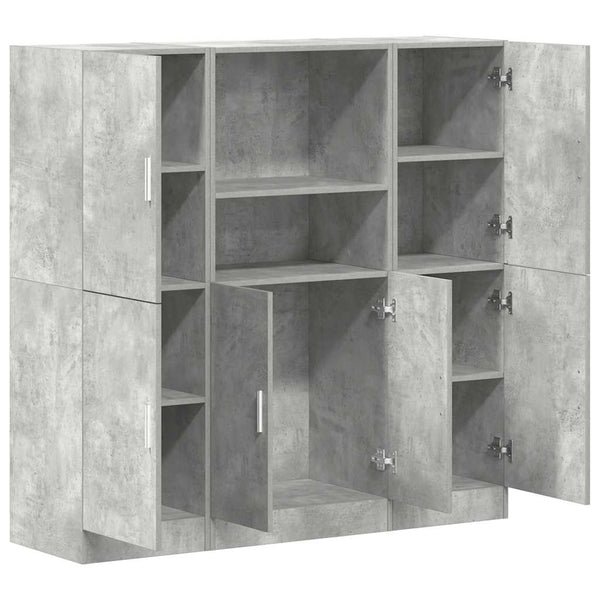vidaXL 3-Piece Kitchen Cabinet Set Concrete Grey Engineered Wood