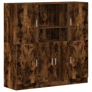 vidaXL 3-Piece Kitchen Cabinet Set Smoked Oak Engineered Wood
