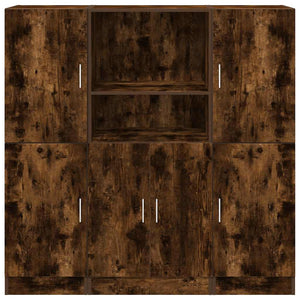vidaXL 3-Piece Kitchen Cabinet Set Smoked Oak Engineered Wood