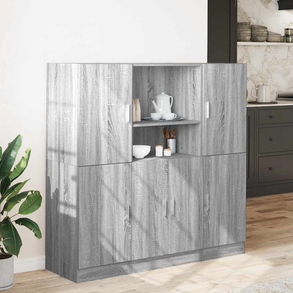 vidaXL 3-Piece Kitchen Cabinet Set Grey Sonoma Engineered Wood
