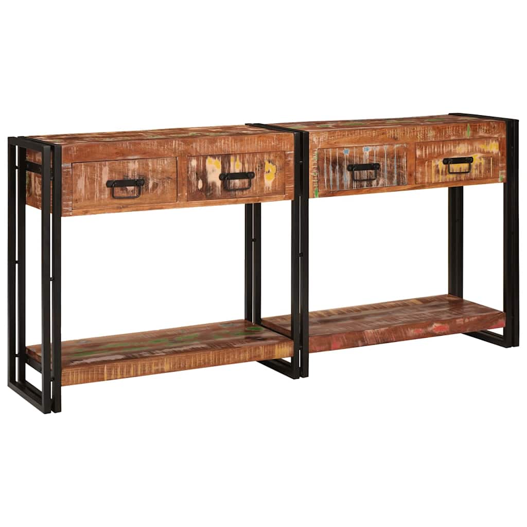 vidaXL Console Tables with Shelf 2 pcs Multicolored 161 x 33 x 75 cm