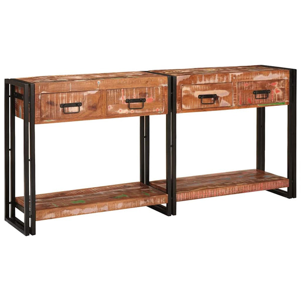 vidaXL Console Tables with Shelf 2 pcs Multicolored 161 x 33 x 75 cm