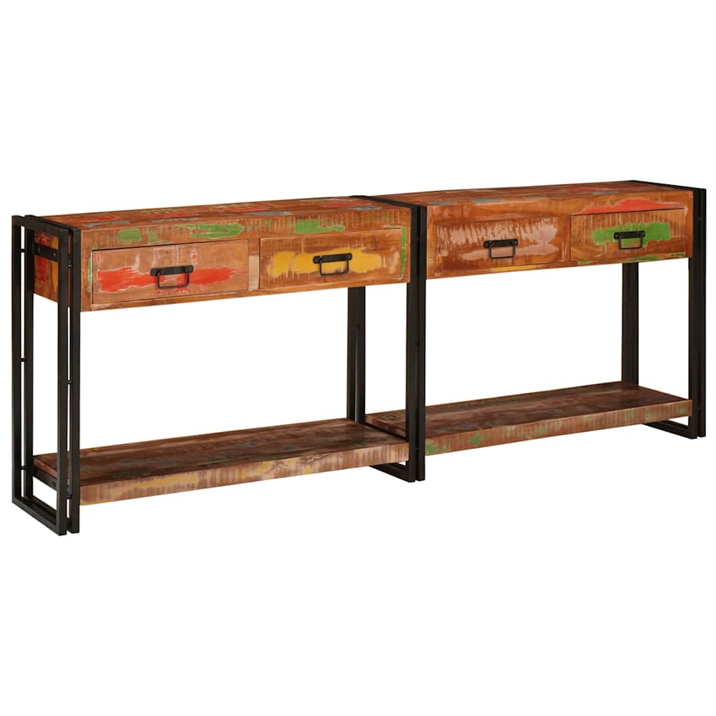 vidaXL Console Tables 2 pcs Multicolored Solid Reclaimed Wood