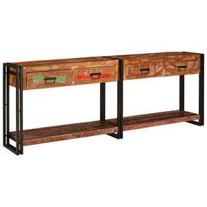 vidaXL Console Tables 2 pcs Multicolored Solid Reclaimed Wood