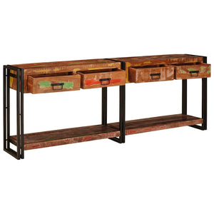vidaXL Console Tables 2 pcs Multicolored Solid Reclaimed Wood