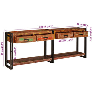 vidaXL Console Tables 2 pcs Multicolored Solid Reclaimed Wood