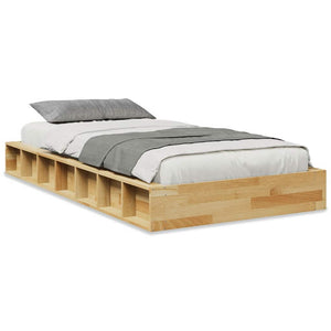 vidaXL Solid Wood Bed Frame without Mattress 90x200 cm Oak Wood