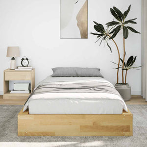 vidaXL Solid Wood Bed Frame without Mattress 90x200 cm Oak Wood