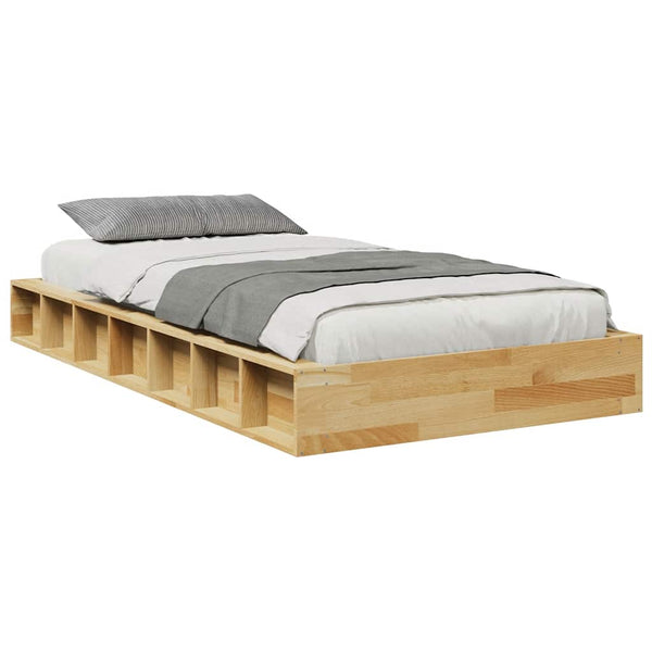 vidaXL Solid Wood Bed Frame without Mattress 90x200 cm Oak Wood