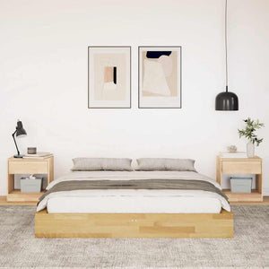 vidaXL Solid Wood Bed Frame without Mattress 140x200 cm Oak Wood