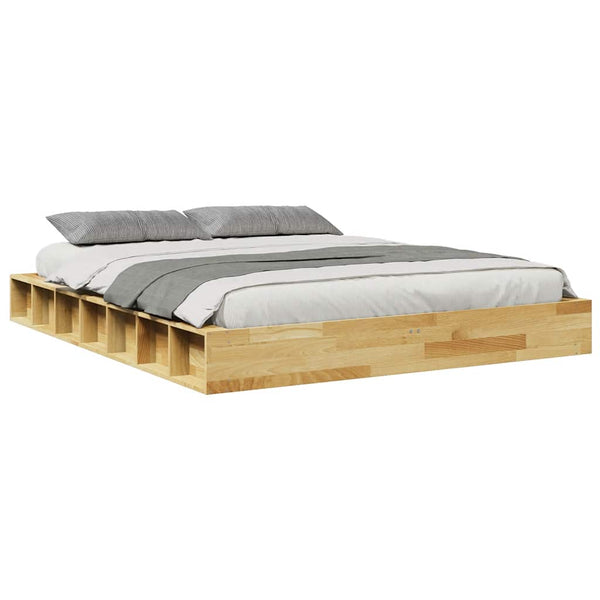 vidaXL Solid Wood Bed Frame without Mattress 140x200 cm Oak Wood