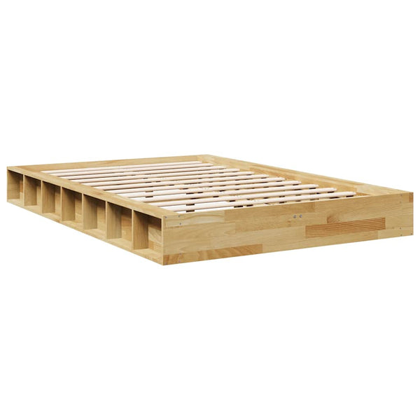 vidaXL Solid Wood Bed Frame without Mattress 120x190 cm Oak Wood