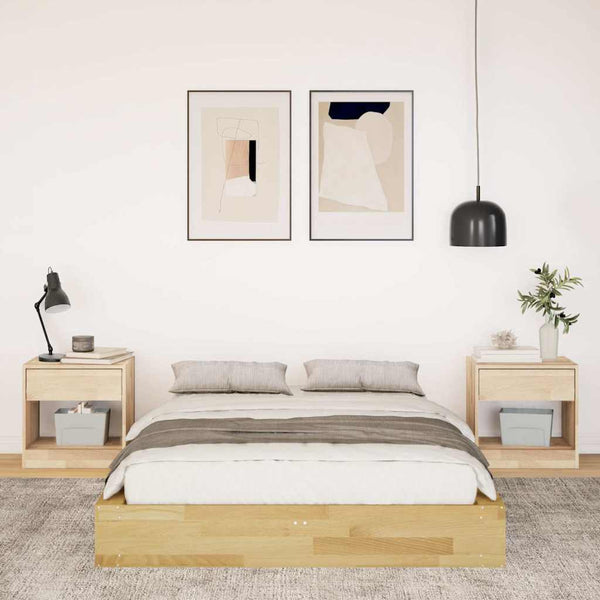 vidaXL Solid Wood Bed Frame without Mattress 120x190 cm Oak Wood