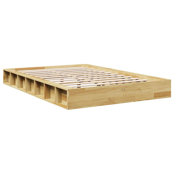 vidaXL Solid Wood Bed Frame without Mattress 120x190 cm Oak Wood