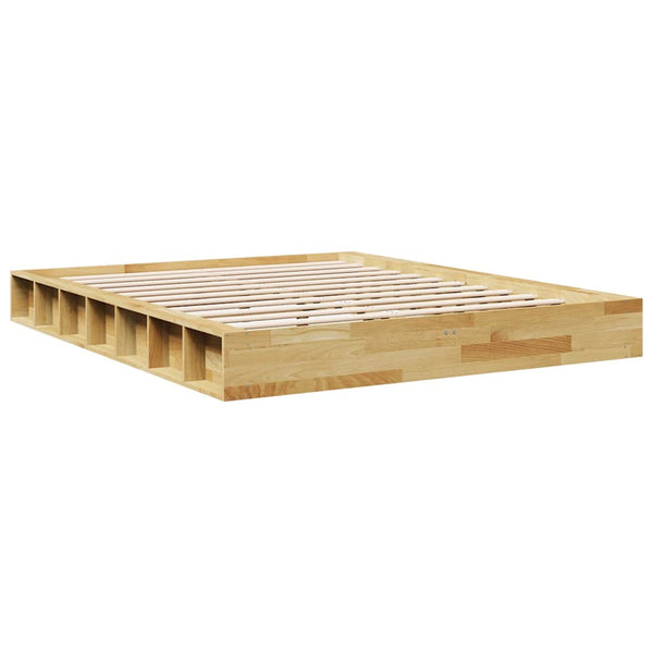 vidaXL Solid Wood Bed Frame without Mattress 140x190 cm Oak Wood