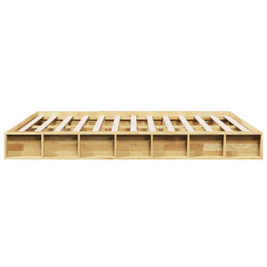 vidaXL Solid Wood Bed Frame without Mattress 140x190 cm Oak Wood