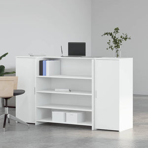 vidaXL Reception Desk White 180 x 50 x 103.5 cm Engineered Wood